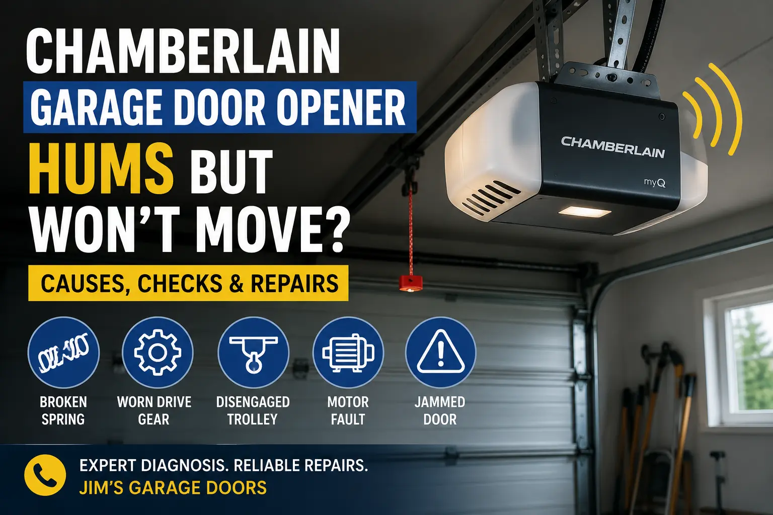 Chamberlain Garage Door Opener Hums but Won’t Move