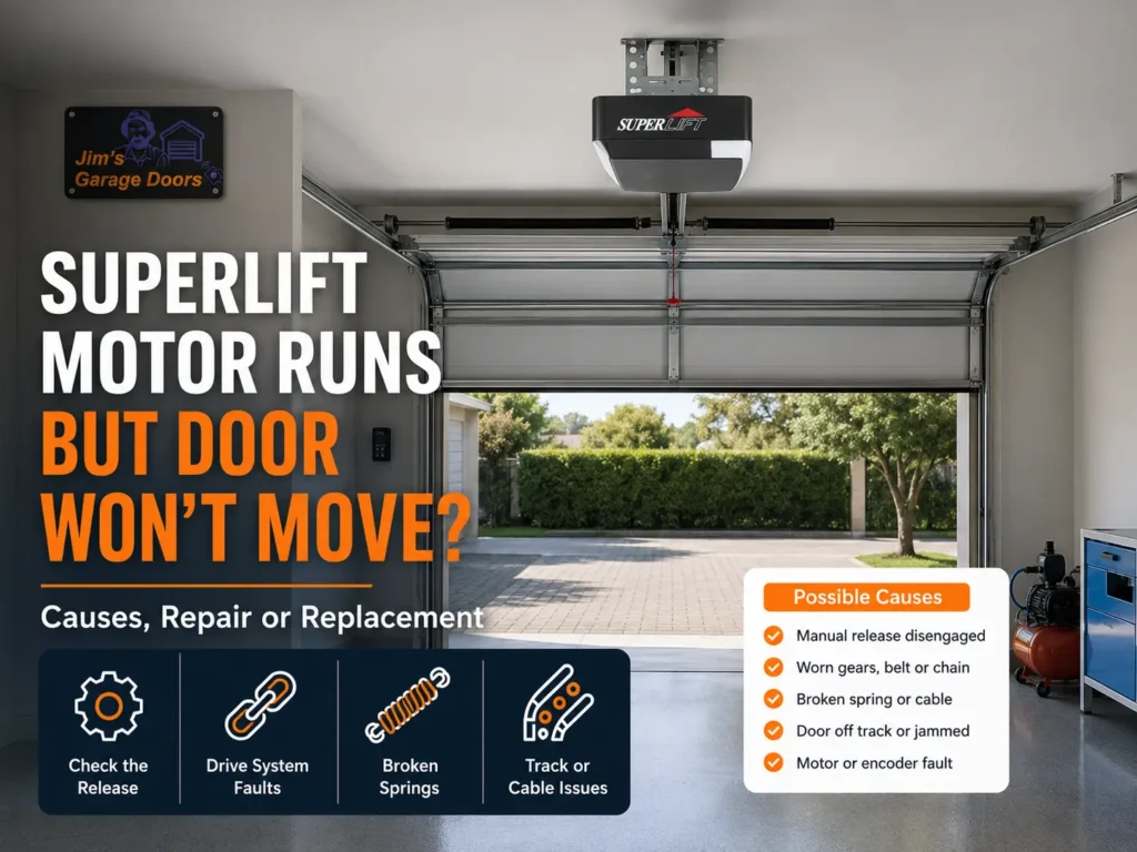 Superlift Garage Door Motor Runs but Door Won’t Move