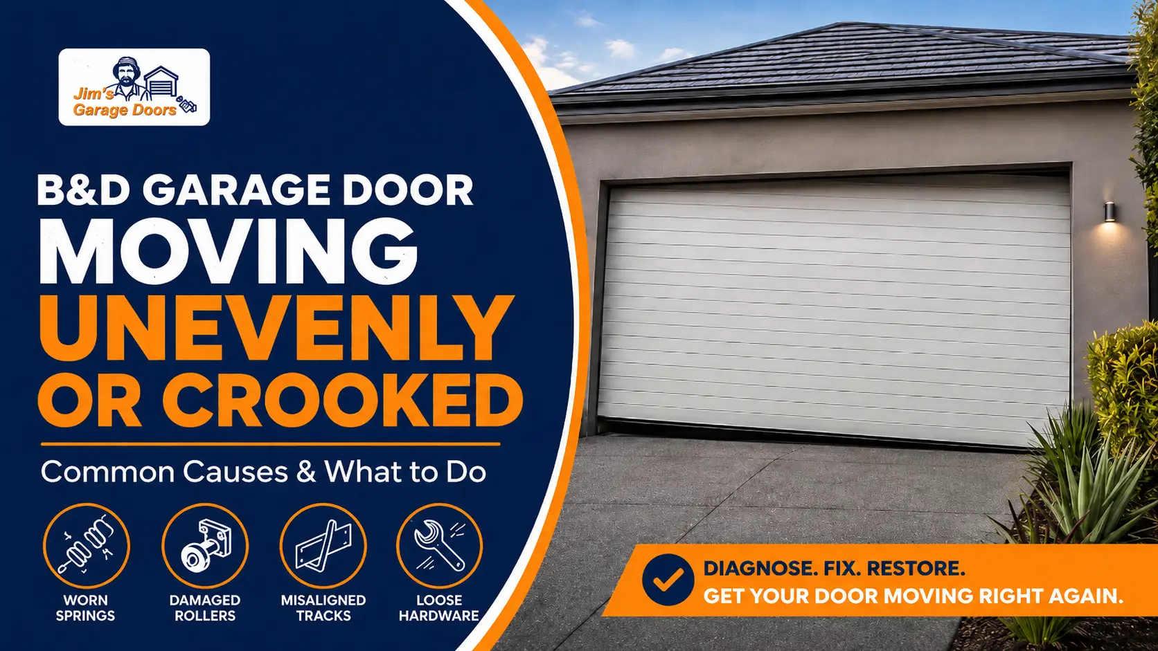 B&D Garage Door Moving Unevenly or Crooked