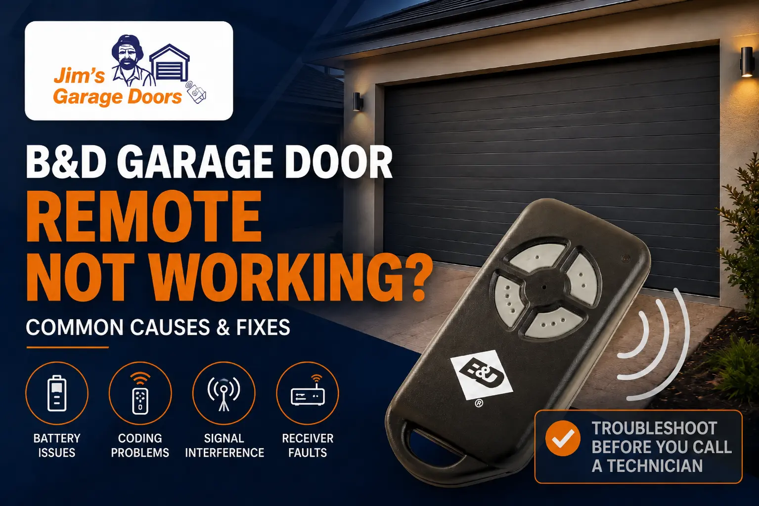 B&D Garage Door Remote Not Working