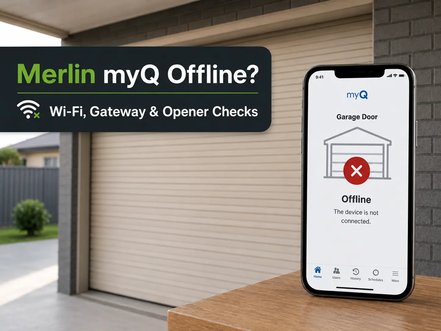 Merlin myQ Not Connecting or Showing Offline