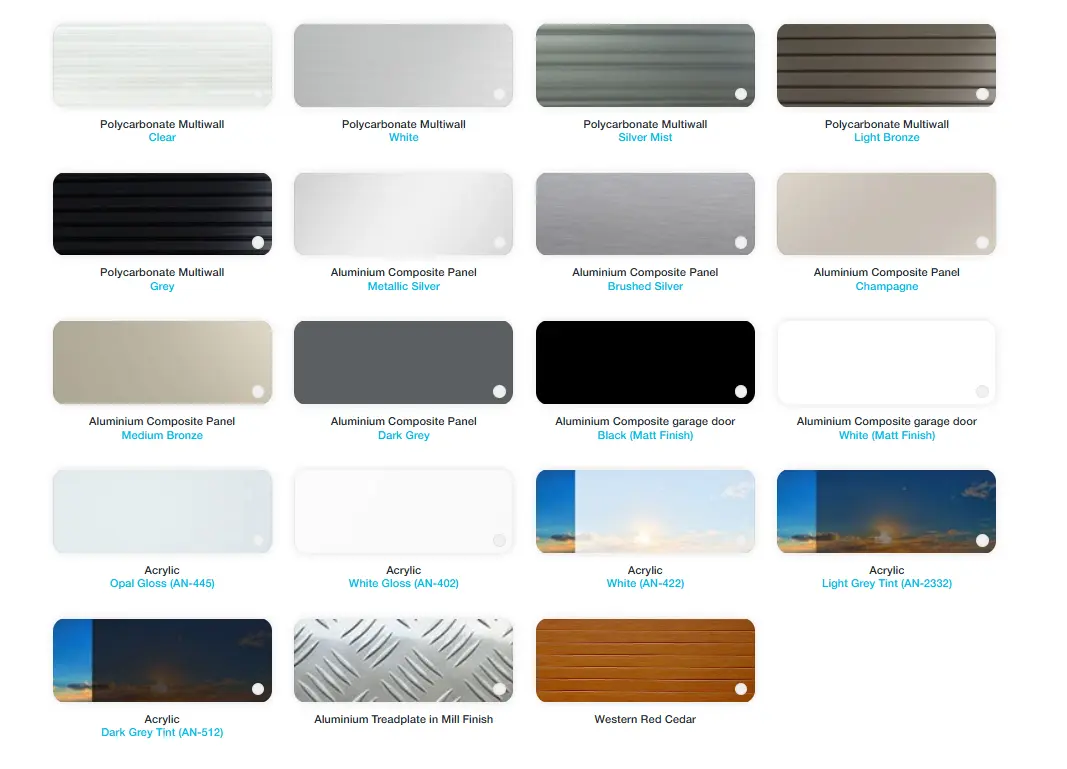 Steel-Line Garage Door Colours Range Steel-Line Garage Door Colours Range