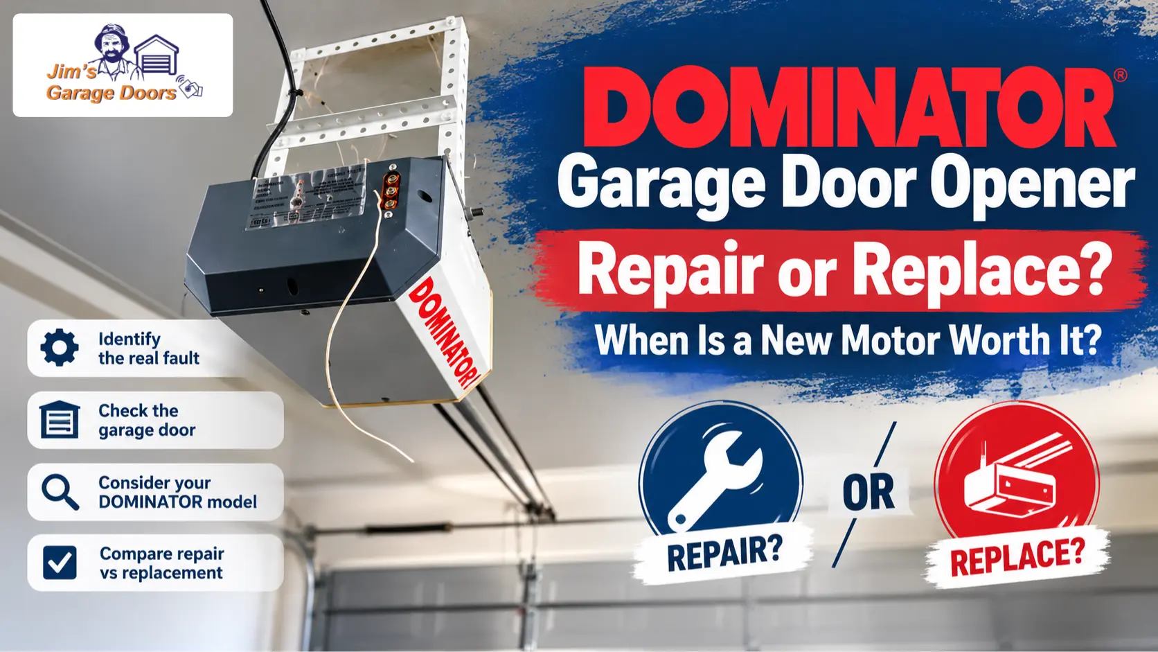 Dominator Garage Opener Repair or Replace
